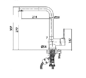 COUNTER SINK FAUCET TALL SIDE BRUSH IOLI 085377 CHROME