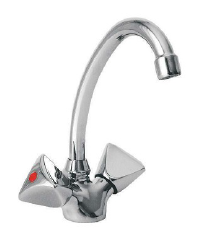 SIMPLE SINGLE SIDE SINK FAUCET TALL SERIE GERMANY 070492 CHROME