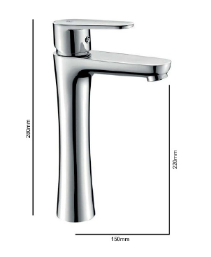 TALL ELEGANT 082383 CHROME WASHBASIN MACHINE