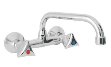 ΑΠΛΗ ΜΠΑΤΑΡΙΑ ΝΕΡΟΧΥΤΗ ΤΟΙΧΟΥ SERIE GERMANY ECO 075758 CHROME