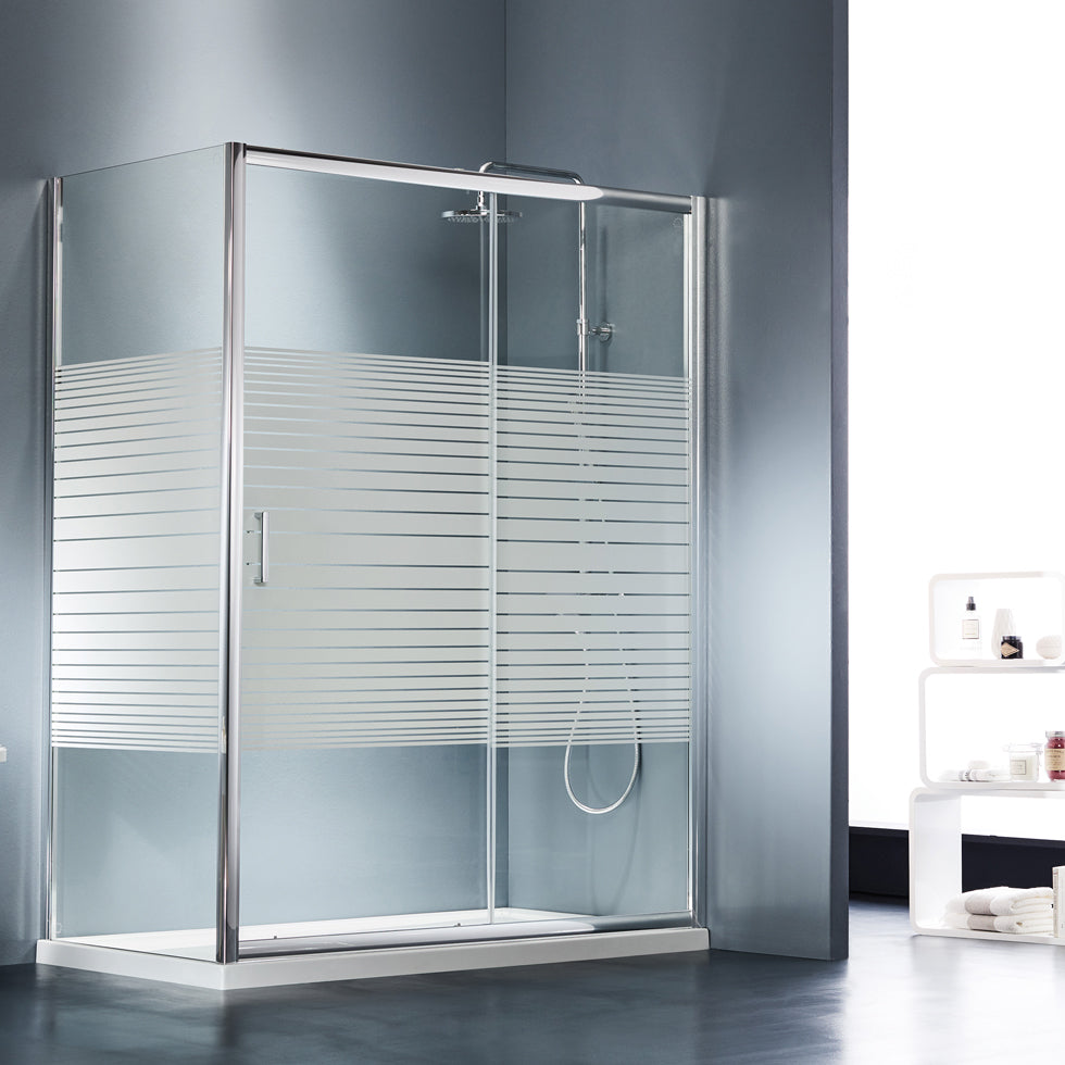 SLIDING SHOWER DOOR STARLET SLIDER (1+1) STRIPES