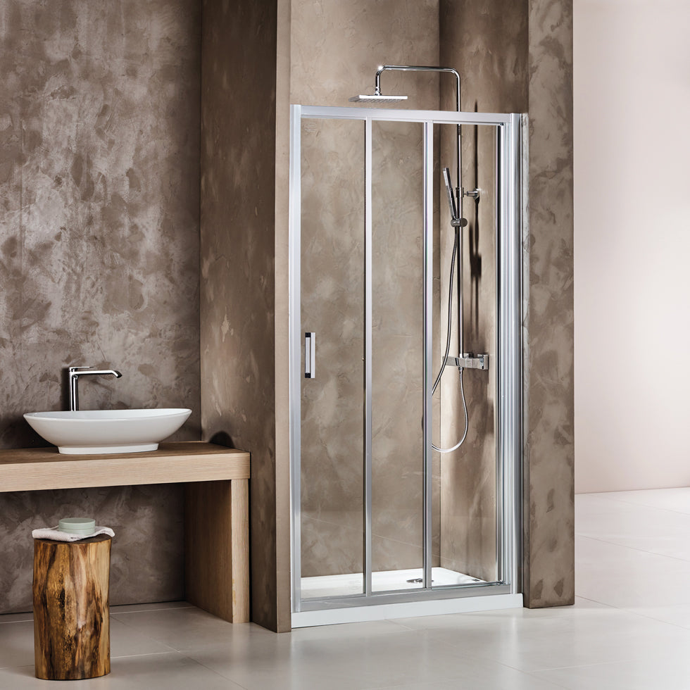 AXIS TRIPLE SLIDER CLEAN GLASS SLIDING SHOWER DOOR 