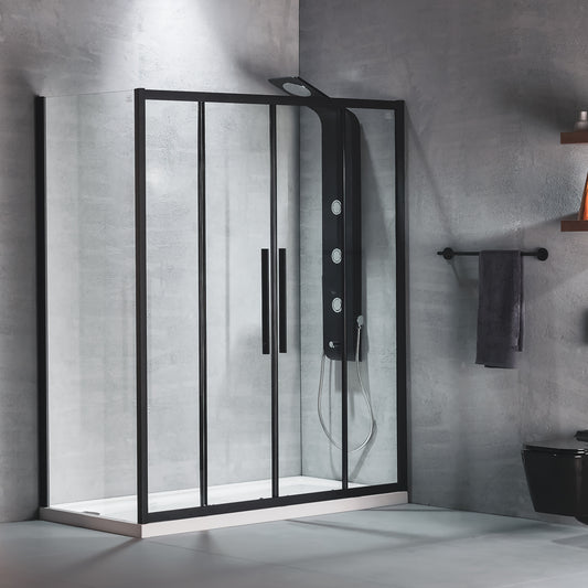 SLIDING SHOWER DOOR FLOW SLIDER (2+2) BLACK MATT