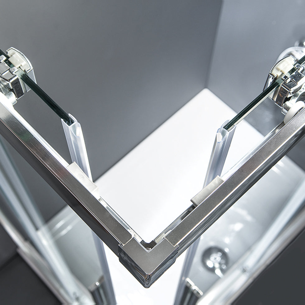 ΠΟΡΤΑ ΝΤΟΥΖΙΕΡΑΣ ΓΩΝΙΑΚΗΣ ΕΙΣΟΔΟΥ FLOW CORNER ENTRY CHROME