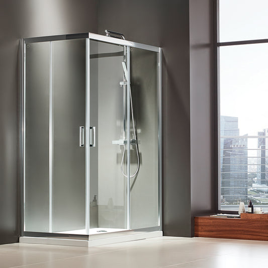 AXIS CORNER ENTRY CLEAN GLASS SHOWER DOOR 