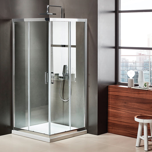 AXIS CORNER ENTRY CLEAN GLASS SHOWER DOOR 